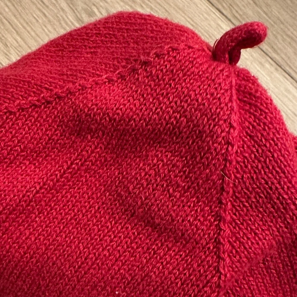 Janie and Jack Bright Red French beret style Knit Hat 6-12 months